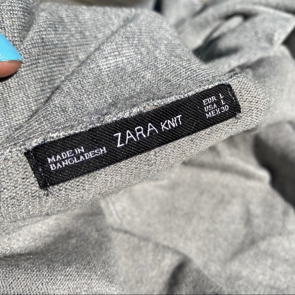 🐚 ZARA KNIT GREY BASIC CARDIGAN SWEATER! - Picture 8 of 12